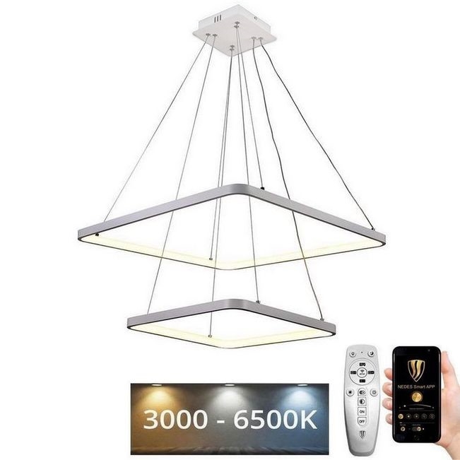 LED Stmívatelný lustr na lanku LED/90W/230V 3000-6500K + dálkové ovládání