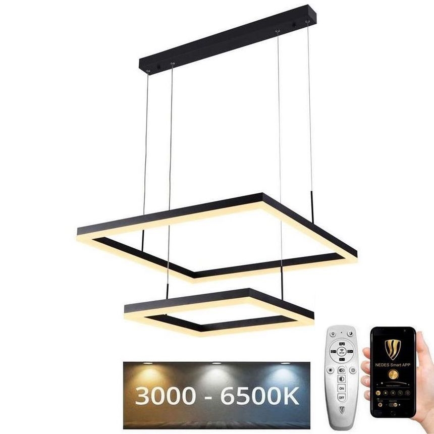 LED Stmívatelný lustr na lanku LED/90W/230V 3000-6500K + dálkové ovládání