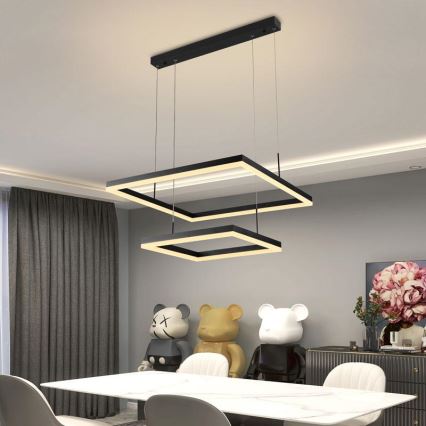 LED Stmívatelný lustr na lanku LED/90W/230V 3000-6500K + dálkové ovládání