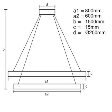 LED Stmívatelný lustr na lanku LED/90W/230V 3000-6500K + dálkové ovládání