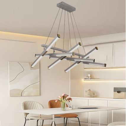 LED Stmívatelný lustr na lanku LED/90W/230V 3000-6500K pr. 80 cm + dálkové ovládání