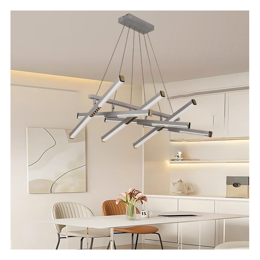 LED Stmívatelný lustr na lanku LED/90W/230V 3000-6500K pr. 80 cm + dálkové ovládání