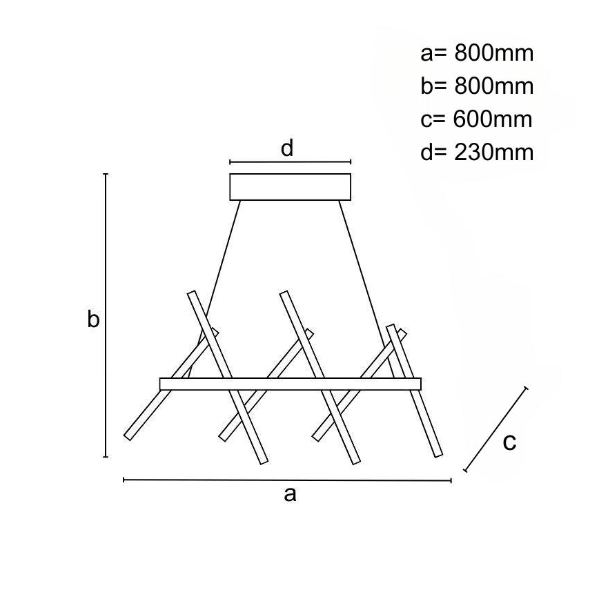 LED Stmívatelný lustr na lanku LED/90W/230V 3000-6500K pr. 80 cm + dálkové ovládání