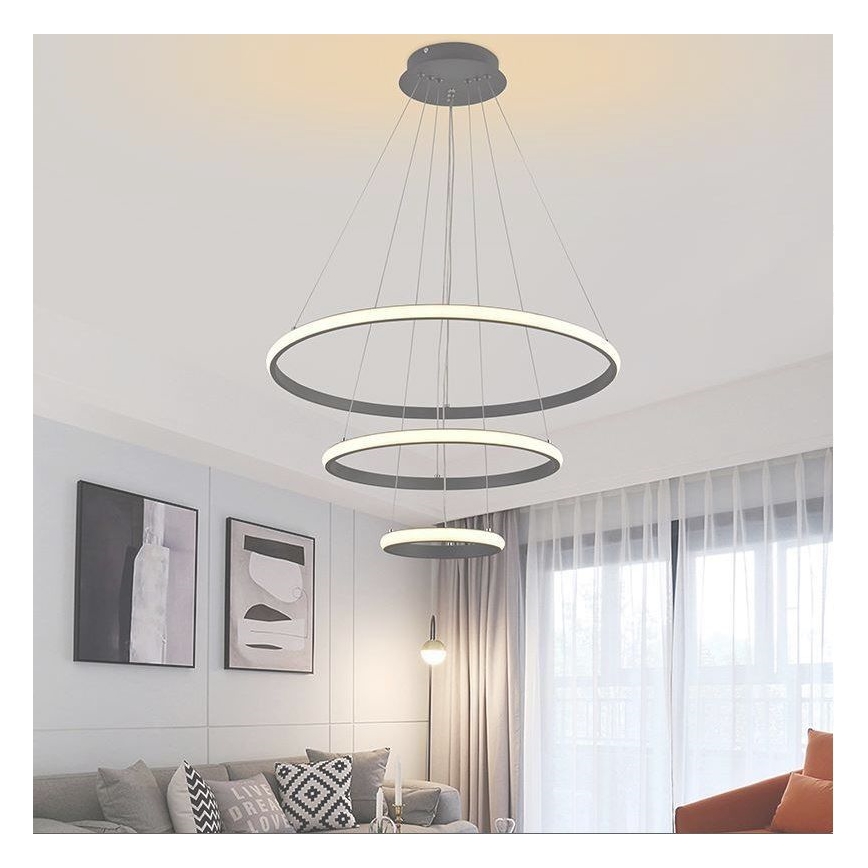 LED Stmívatelný lustr na lanku LED/90W/230V 3000-6500K + dálkové ovládání