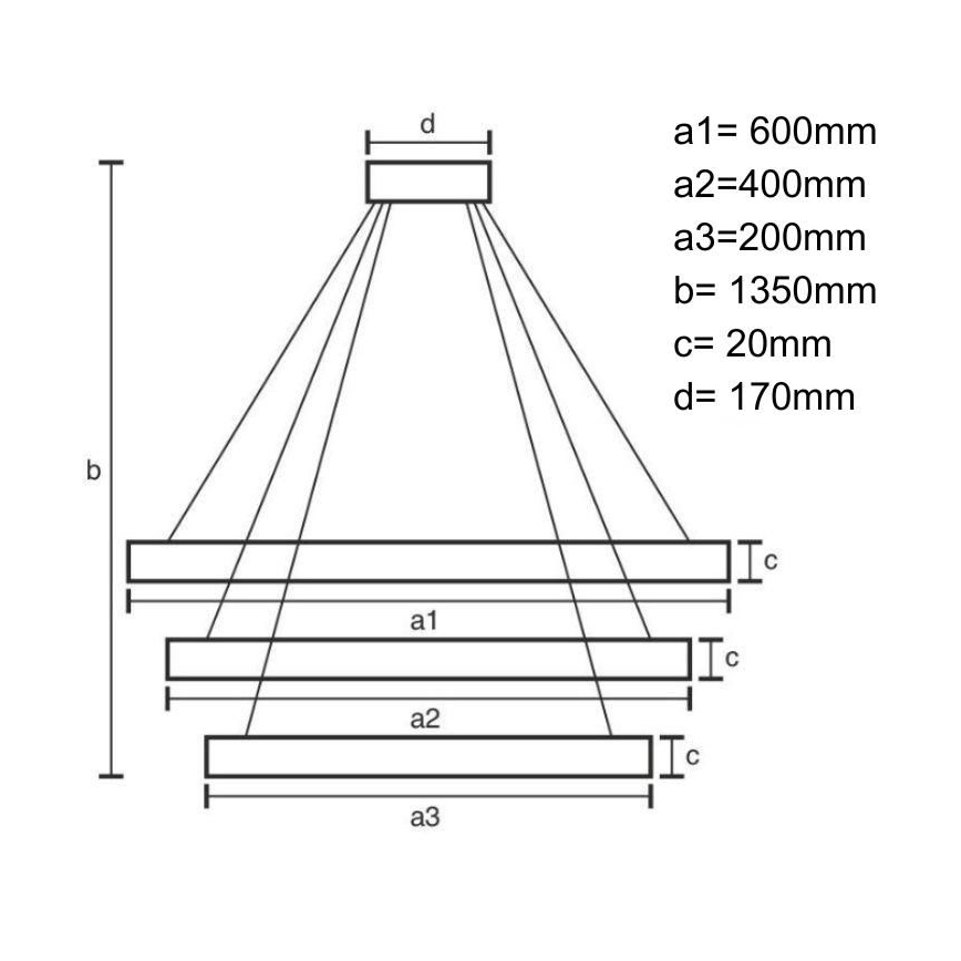 LED Stmívatelný lustr na lanku LED/90W/230V 3000-6500K + dálkové ovládání