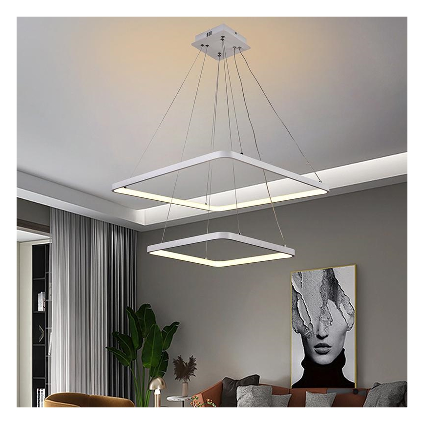 LED Stmívatelný lustr na lanku LED/90W/230V 3000-6500K + dálkové ovládání