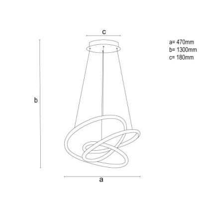 LED Stmívatelný lustr na lanku LED/90W/230V 3000-6500K pr. 47 cm + dálkové ovládání