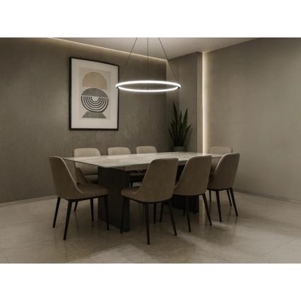 LED Stmívatelný lustr na lanku LED/90W/230V 3000-6500K pr. 60 cm + dálkové ovládání