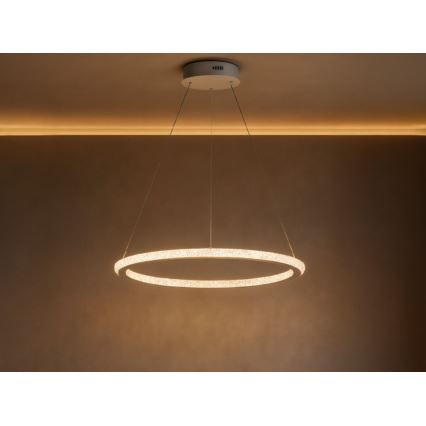 LED Stmívatelný lustr na lanku LED/90W/230V 3000-6500K pr. 60 cm + dálkové ovládání