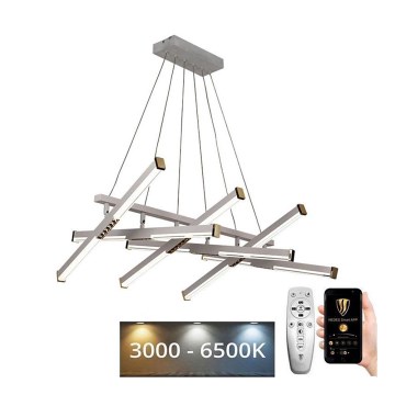 LED Stmívatelný lustr na lanku LED/90W/230V 3000-6500K pr. 80 cm + dálkové ovládání