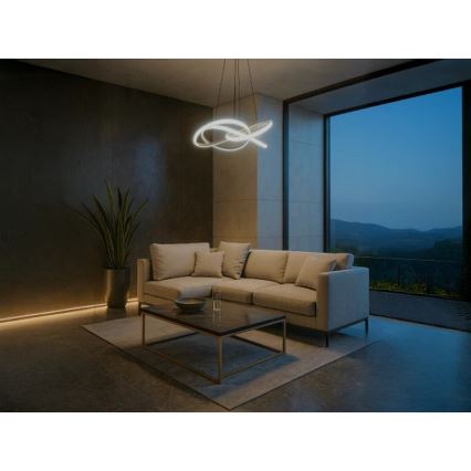 LED Stmívatelný lustr na lanku LED/95W/230V 3000-6500K pr. 57 cm + dálkové ovládání