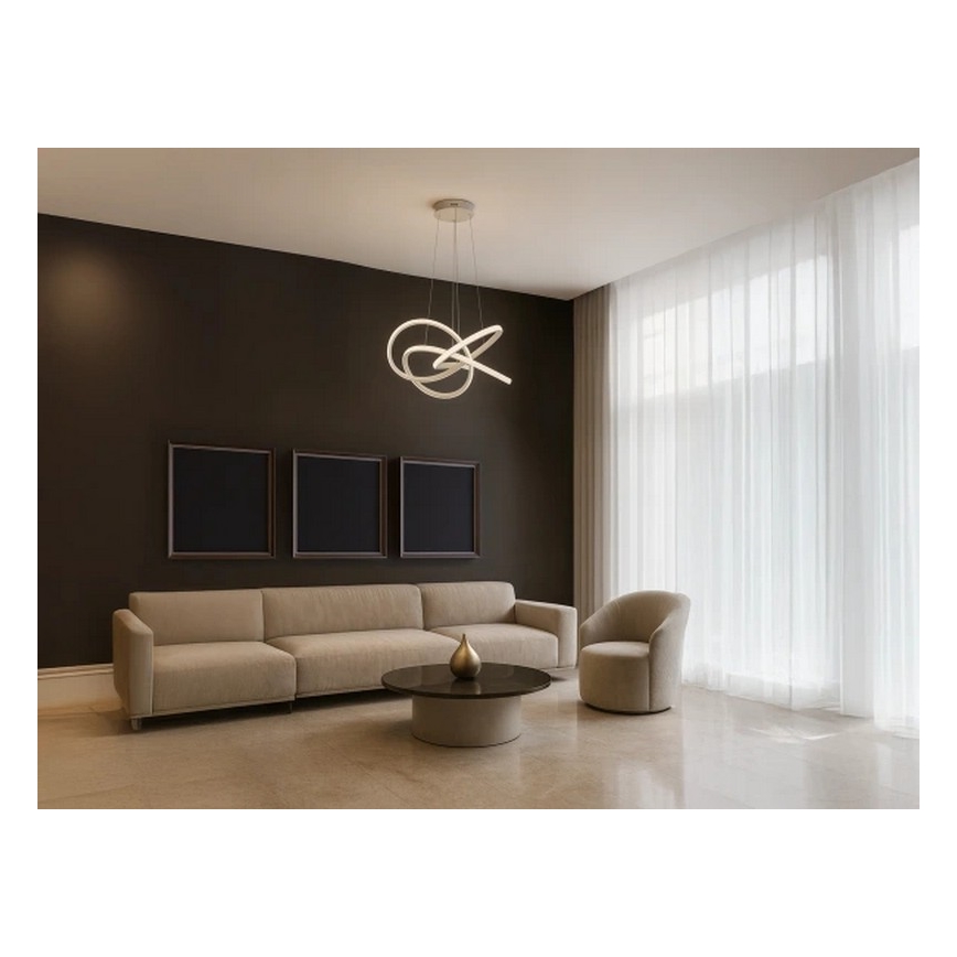 LED Stmívatelný lustr na lanku LED/95W/230V 3000-6500K pr. 57 cm + dálkové ovládání