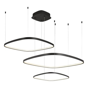 LED Stmívatelný lustr na lanku LORENZO LED/70W/230V 3000/4000/6000K černá + dálkové ovládání