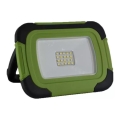 LED Stmívatelný nabíjecí reflektor SAMSUNG CHIP + funkce SOS LED/10W/3,7V/USB IP44 4000K 3600 mAh zelená