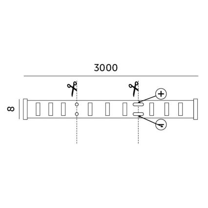 LED Stmívatelný pásek LED/25W/230V 3m 3000K