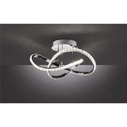 LED Stmívatelný přisazený lustr ABRO LED/26W/230V lesklý chrom