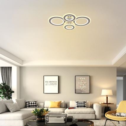 LED Stmívatelný přisazený lustr LED/100W/230V 3000-6500K + dálkové ovládání