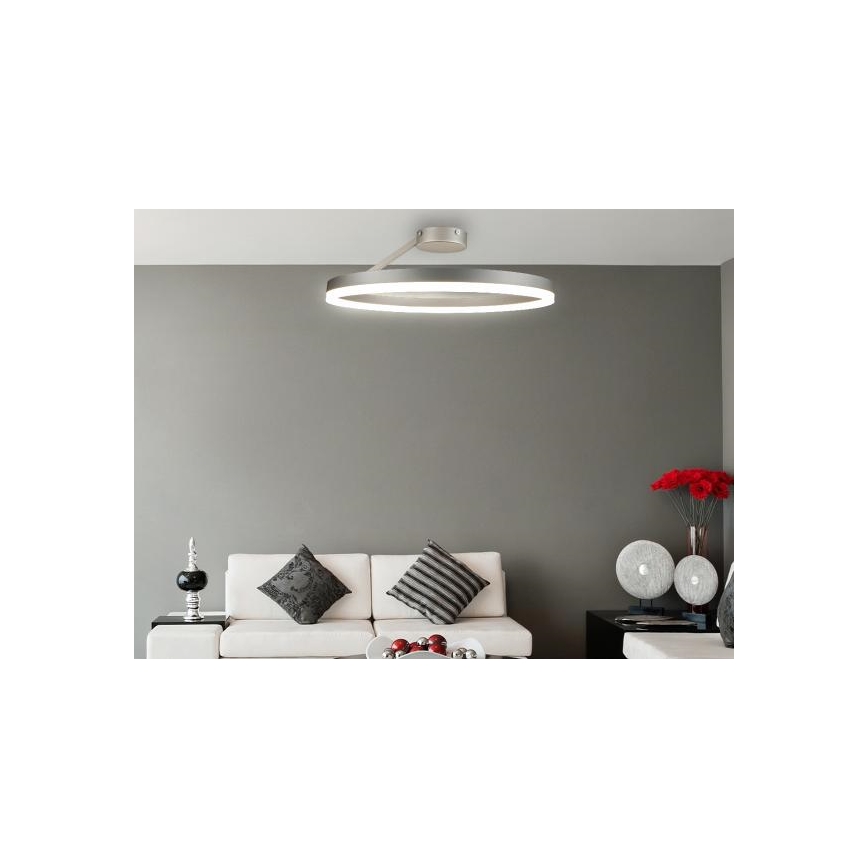 LED Stmívatelný přisazený lustr LED/40W/230V 3000-6500K matný chrom + dálkové ovládání