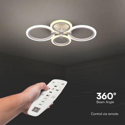 LED Stmívatelný přisazený lustr LED/45W/230V 3000-6500K + dálkové ovládání