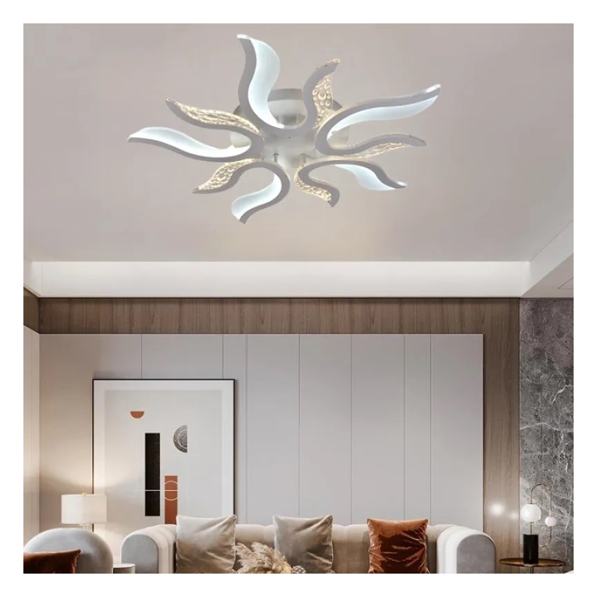 LED Stmívatelný přisazený lustr LED/65W/230V 3000-6500K bílá + dálkové ovládání