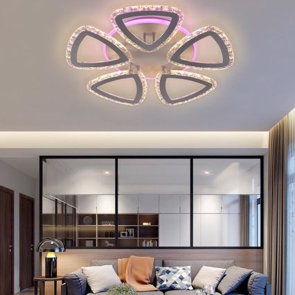 LED Stmívatelný přisazený lustr LED/70W/230V 3000-6500K + dálkové ovládání