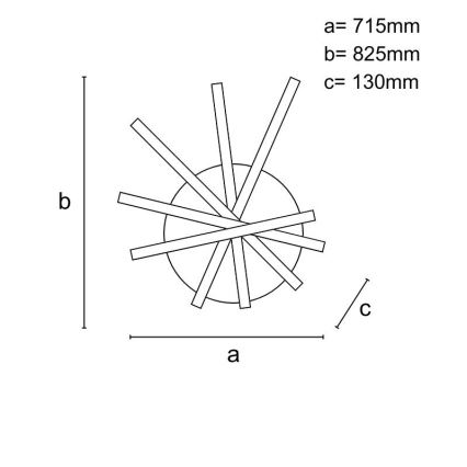 LED Stmívatelný přisazený lustr LED/75W/230V 3000-6500K + dálkové ovládání