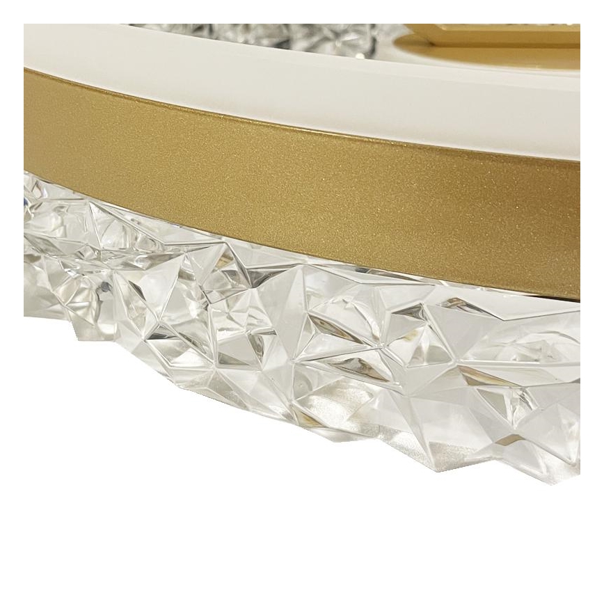 LED Stmívatelný přisazený lustr LED/86W/230V 3000-6500K zlatá + dálkové ovládání