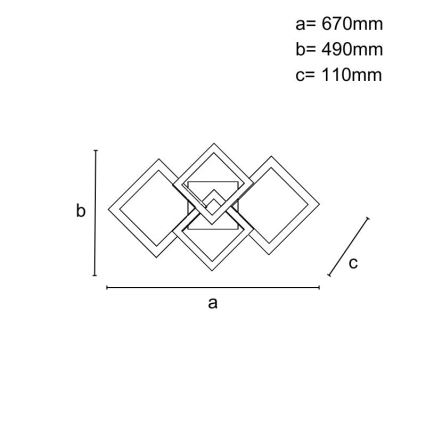LED Stmívatelný přisazený lustr LED/95W/230V 3000-6500K + dálkové ovládání
