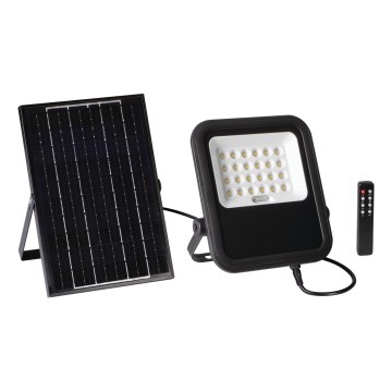 LED Stmívatelný reflektor se solárním panelem a senzorem soumraku LED/10W/10000 mAh 3,2V IP65 + dálkové ovládání