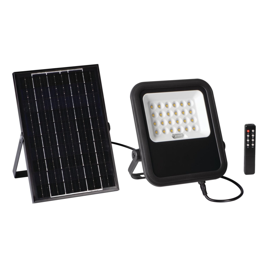 LED Stmívatelný reflektor se solárním panelem a senzorem soumraku LED/10W/10000 mAh 3,2V IP65 + dálkové ovládání