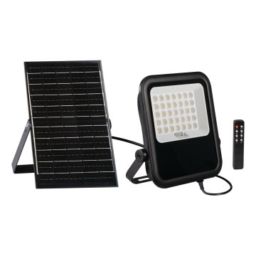 LED Stmívatelný reflektor se solárním panelem a senzorem soumraku LED/15W/15000 mAh 3,2V IP65 + dálkové ovládání