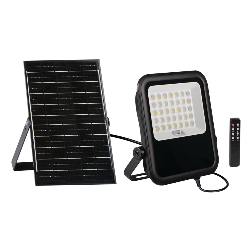 LED Stmívatelný reflektor se solárním panelem a senzorem soumraku LED/15W/15000 mAh 3,2V IP65 + dálkové ovládání