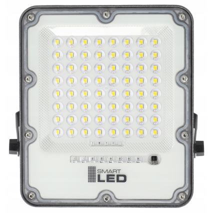 LED Stmívatelný solární reflektor LED/100W/3,2V 5000K 10500 mAh IP65 černá + dálkové ovládání