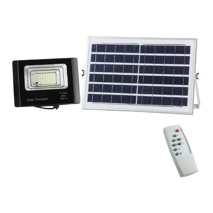 LED Stmívatelný solární reflektor LED/12W/3,2V 6000K IP65 5000 mAh + dálkové ovládání