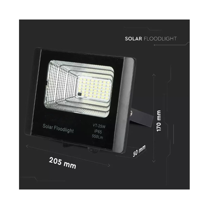 LED Stmívatelný solární reflektor LED/12W/3,2V 6000K IP65 5000 mAh + dálkové ovládání
