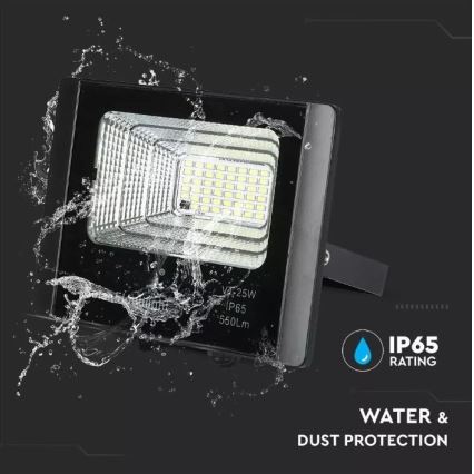 LED Stmívatelný solární reflektor LED/12W/3,2V 6000K IP65 5000 mAh + dálkové ovládání