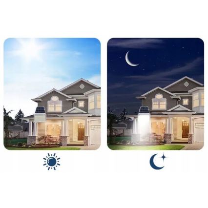 LED Stmívatelný solární reflektor LED/150W/3,2V 5000K 15000 mAh IP65 černá + dálkové ovládání