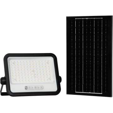 LED Stmívatelný solární reflektor LED/200W/3,2V 2000-8000K IP65 10000 mAh černá + dálkové ovládání