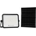 LED Stmívatelný solární reflektor LED/300W/3,2V 2000-8000K IP65 15000 mAh černá + dálkové ovládání