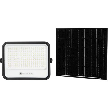 LED Stmívatelný solární reflektor LED/400W/3,2V 2000-8000K IP65 20000 mAh černá + dálkové ovládání