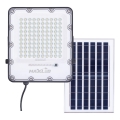 LED Stmívatelný solární reflektor LED/50W/3,2V 4500K IP65 černá + dálkové ovládání