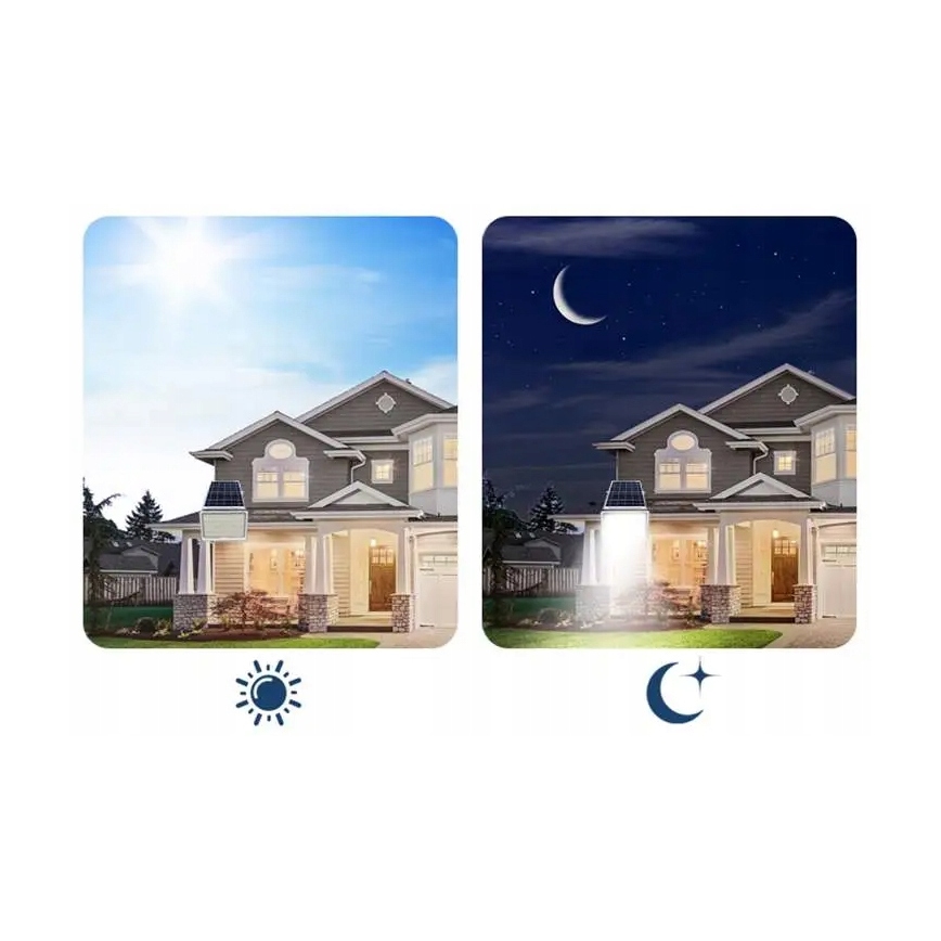 LED Stmívatelný solární reflektor LED/50W/3,2V 5000K 6000 mAh IP65 černá + dálkové ovládání