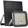 LED Stmívatelný solární reflektor se senzorem LED/10W/3,7V 3000/4000K IP65 3600 mAh + dálkové ovládání