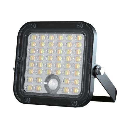 LED Stmívatelný solární reflektor se senzorem LED/10W/3,7V 4000/6000K IP65 + dálkové ovládání
