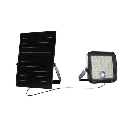 LED Stmívatelný solární reflektor se senzorem LED/10W/3,7V 4000/6000K IP65 + dálkové ovládání