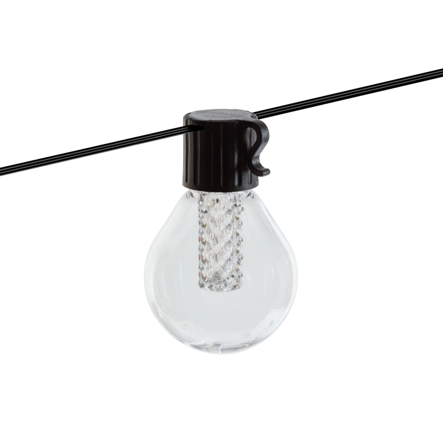 LED Stmívatelný solární řetěz 15xLED/1,5W/3,7/5V 2700-10000K 2200 mAh 9 m IP65 černá + dálkové ovládání