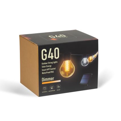 LED Stmívatelný solární řetěz 15xLED/1,5W/3,7/5V 2700-10000K 2200 mAh 9 m IP65 černá + dálkové ovládání