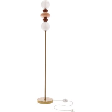 LED Stojací lampa FLORES LED/15W/230V zlatá/oranžová/hnědá