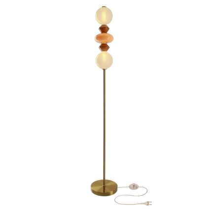 LED Stojací lampa FLORES LED/15W/230V zlatá/oranžová/hnědá
