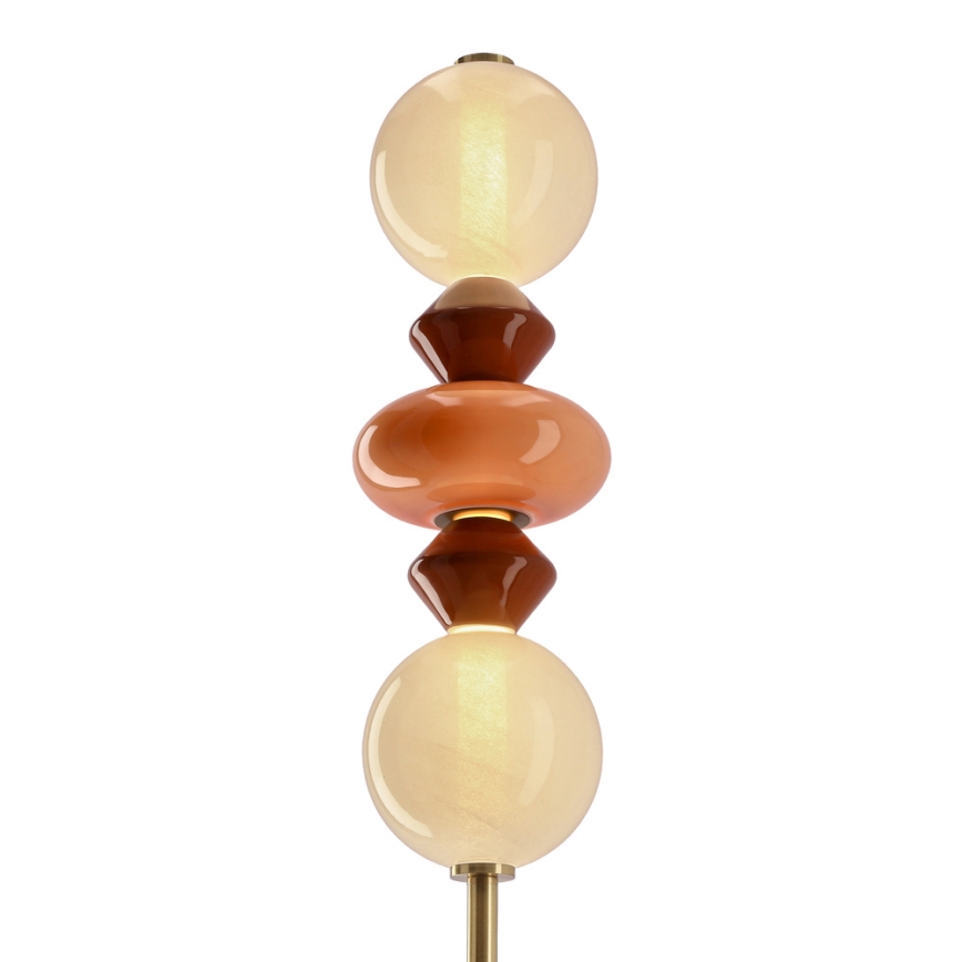 LED Stojací lampa FLORES LED/15W/230V zlatá/oranžová/hnědá